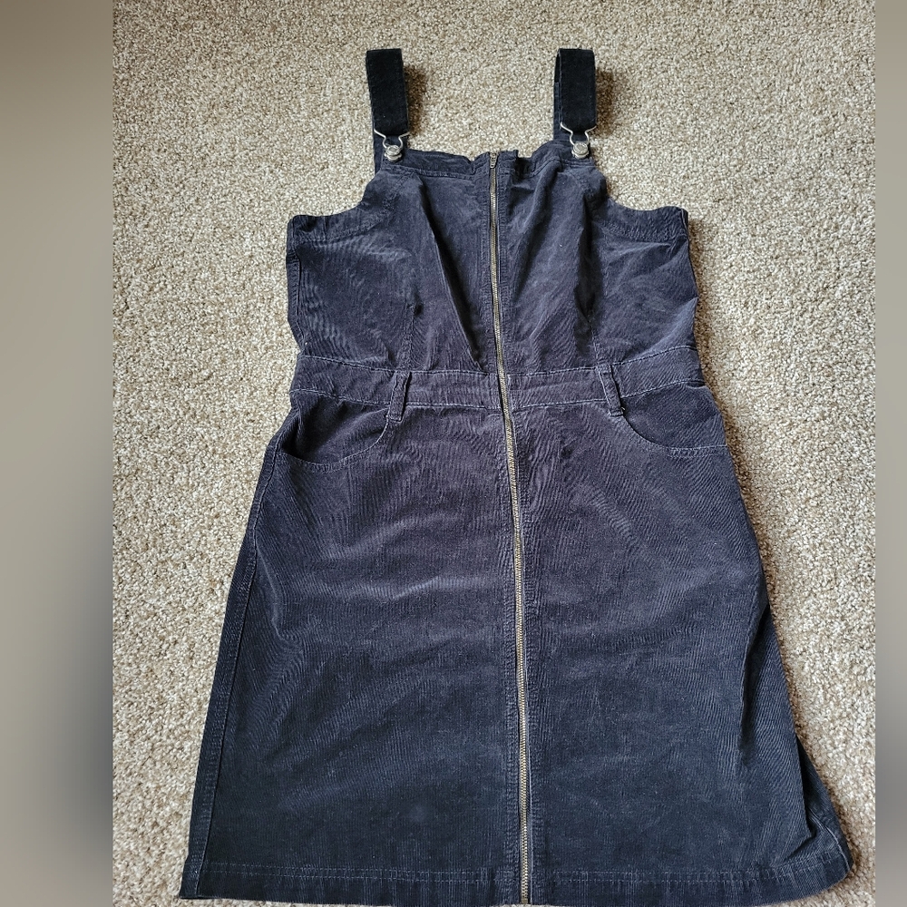 American Eagle Outfitters Black Ribbed Mini Denim Plus Size Dress Size 16 - Picture 2 of 14